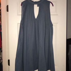 Chambray Dress with keyhole front and back